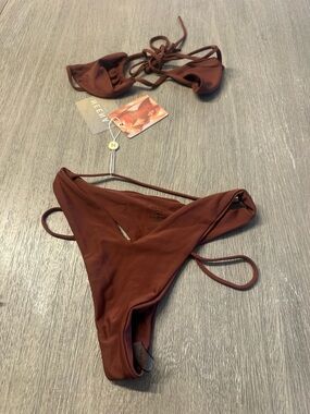 Women’s Rust Brown Tie-Back Bikini Set